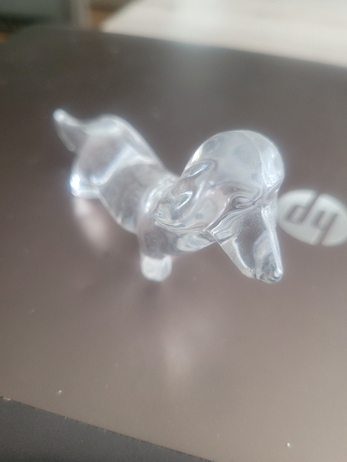 Transparant Teckel Beeldje - Decoratief Glas, Ophalen