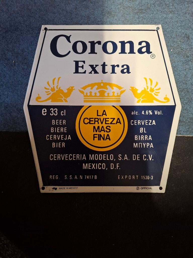 reclamebord CORONA extra bier, Ophalen of Verzenden, Zo goed als nieuw, Reclamebord, Plaat of Schild, Overige merken