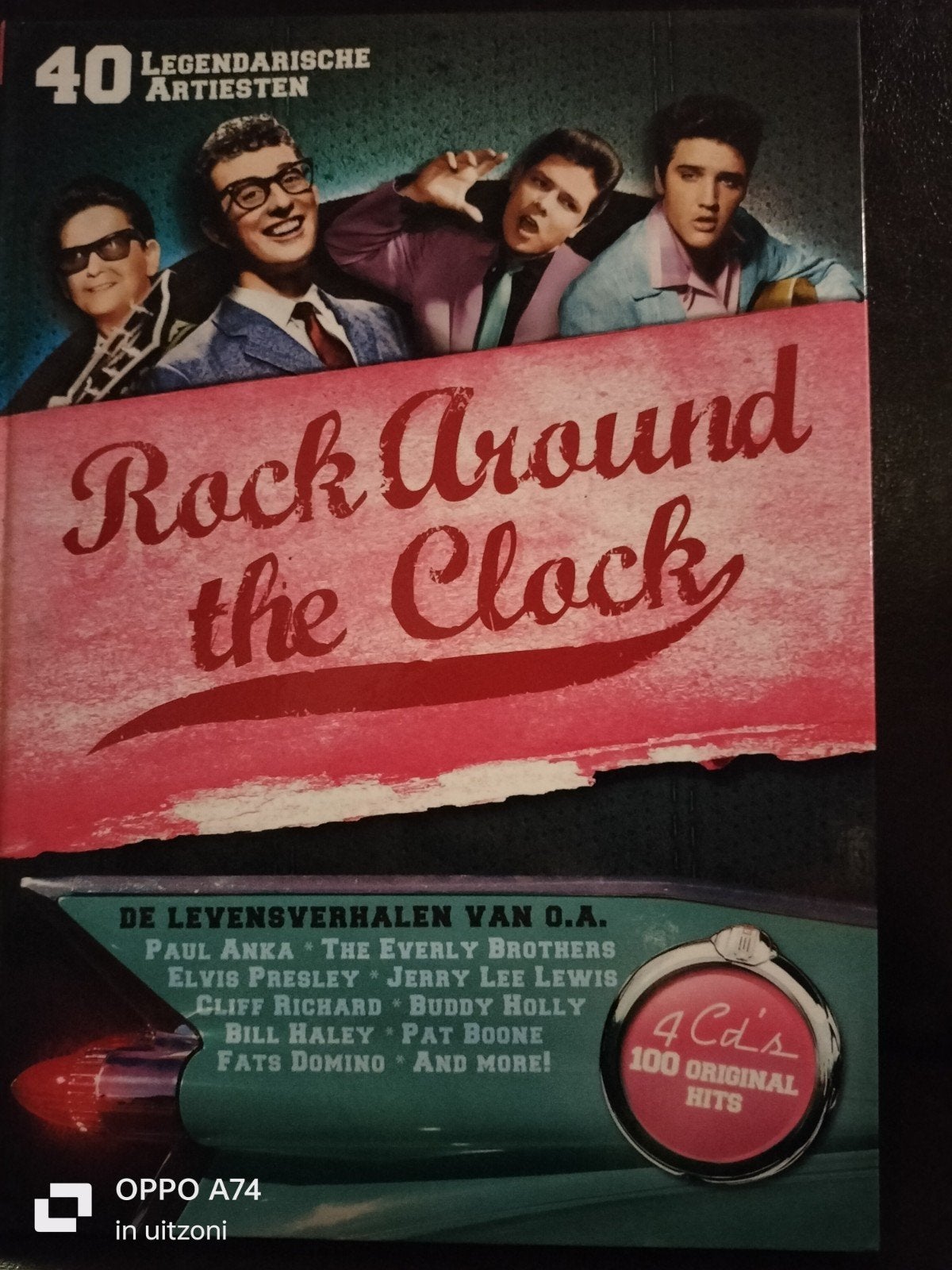 Rock Around the Clock - 4 CD Boxset met 100 Original Hits, Boxset, Ophalen of Verzenden, Zo goed als nieuw, Inclusief boekje