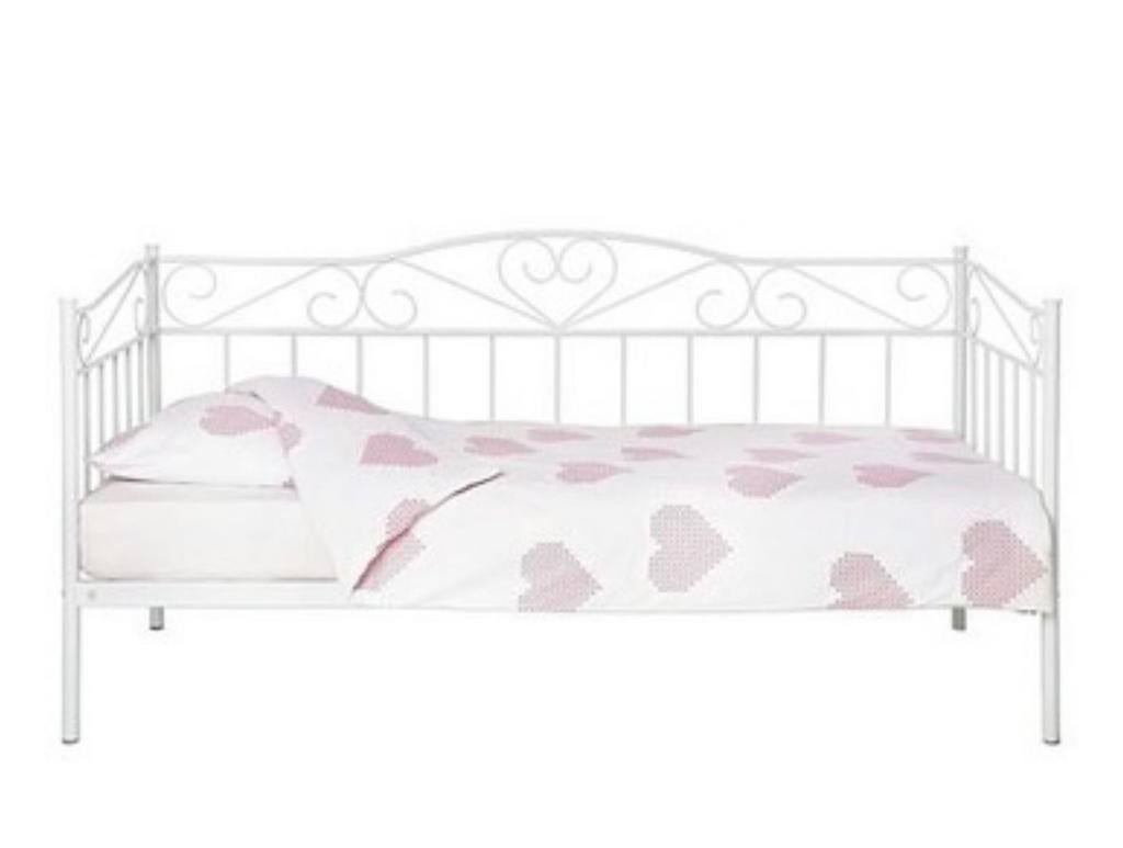 Sasha bedbank - 90x2 - Zonder lattenbodem en matras, Gebruikt, 90 cm, Eenpersoons, Wit