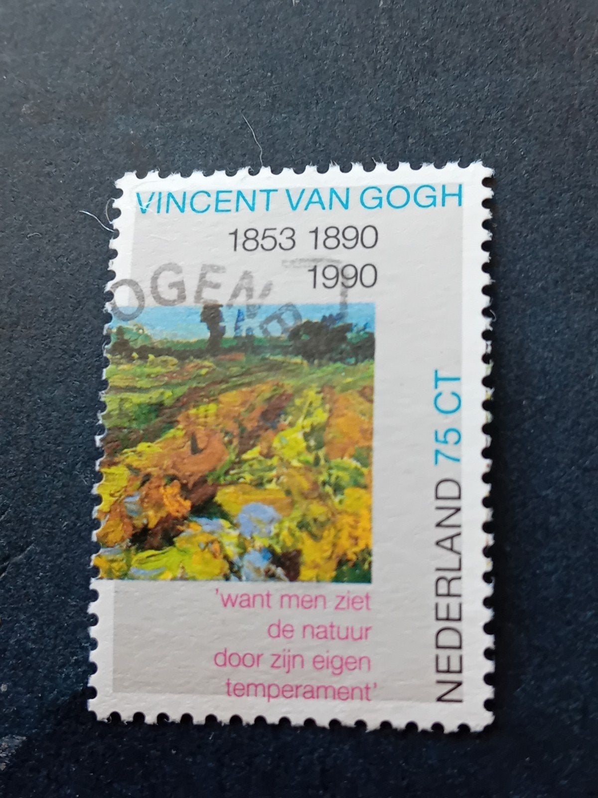 Postzegel Vincent van Gogh 1853-1890 Nederland 75 CT, Ophalen of Verzenden, Na 1940, Postfris