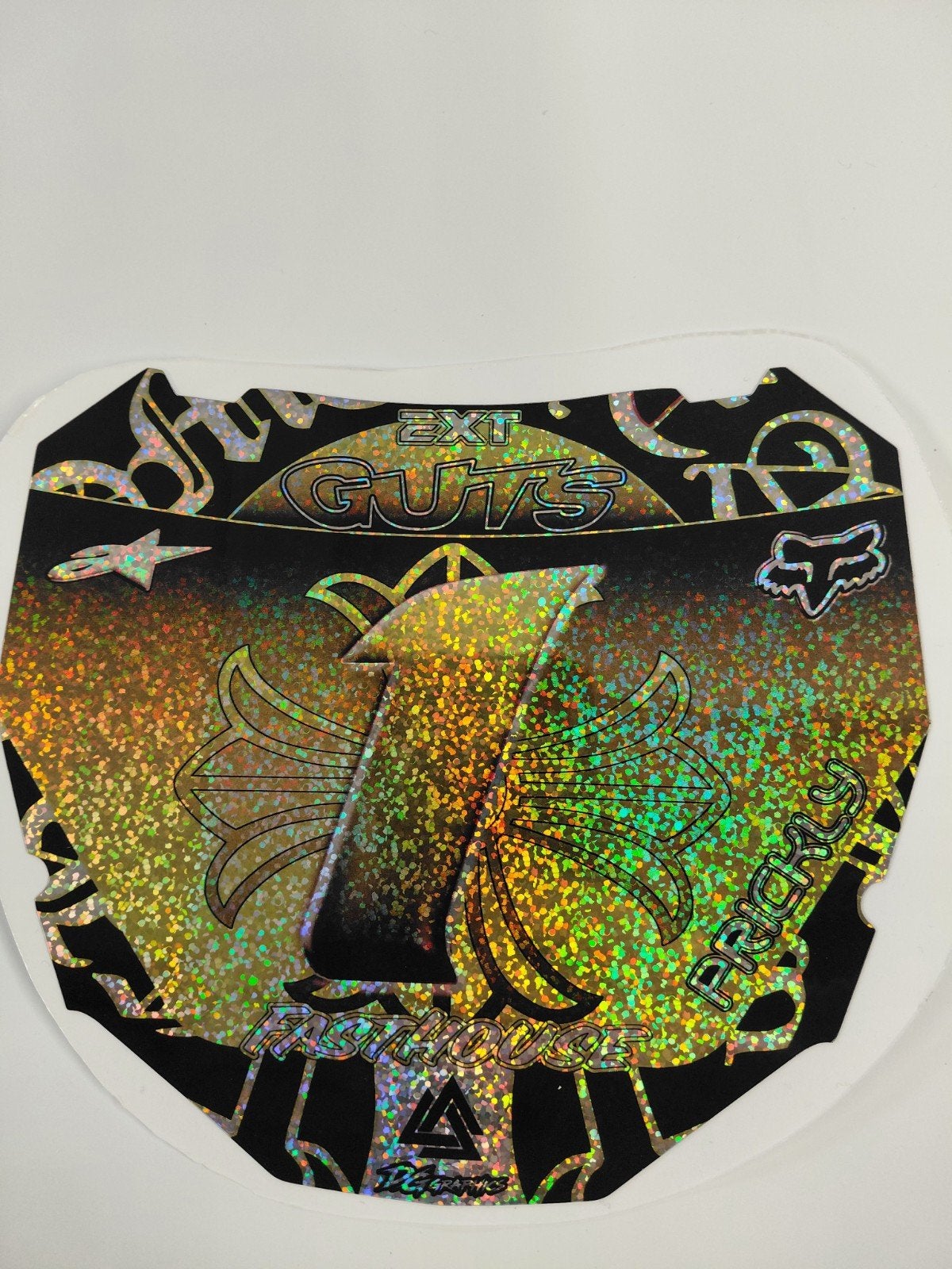 Special Fatbike odi plate sticker Holo geel silver Sparkle, Motoren, Ophalen of Verzenden