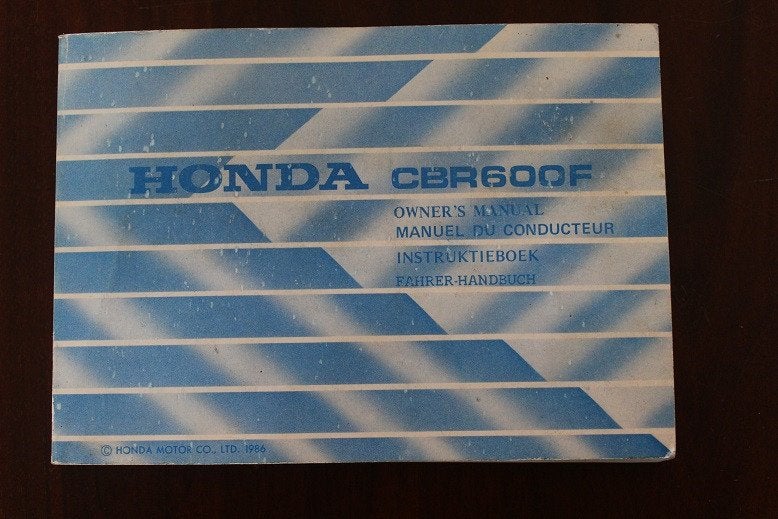 Honda CBR600F 1986 motorfiets instructie boekje CBR 600 F, Motoren, Handleidingen en Instructieboekjes, Ophalen of Verzenden, Honda
