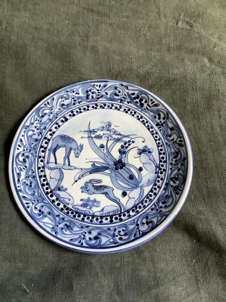 Keramiek bordje van Sandro Soravia - 24 cm doorsnede, Antiek en Kunst, Ophalen of Verzenden