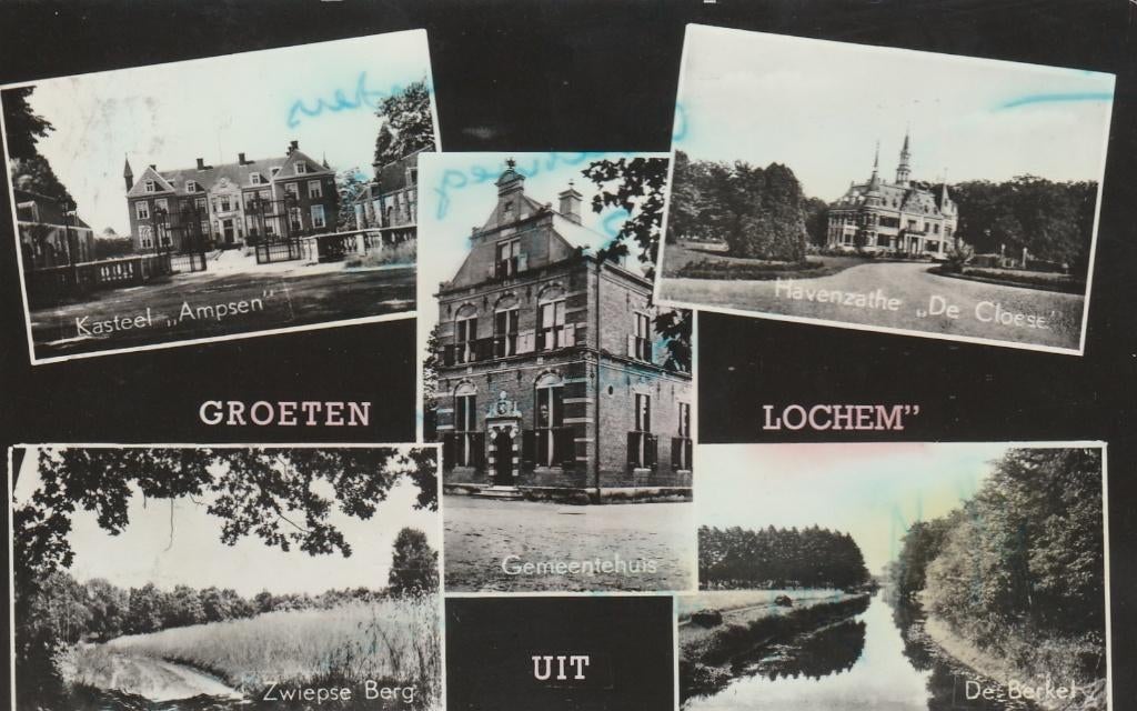 LOCHEM Kasteel Zwiepse Berg Gemeentehuis Cloese, Verzenden, 1940 tot 1960, Gelopen, Gelderland