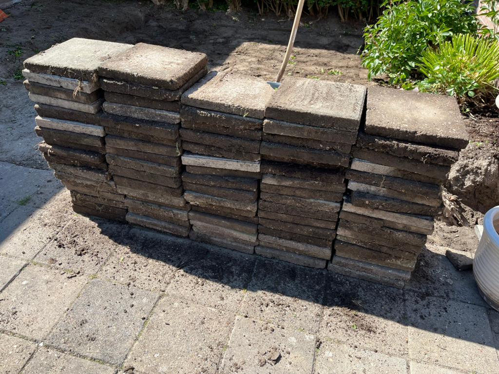 Terrastegels, gratis af te halen, Tuin en Terras, Ophalen, Zo goed als nieuw, Beton, Terrastegels