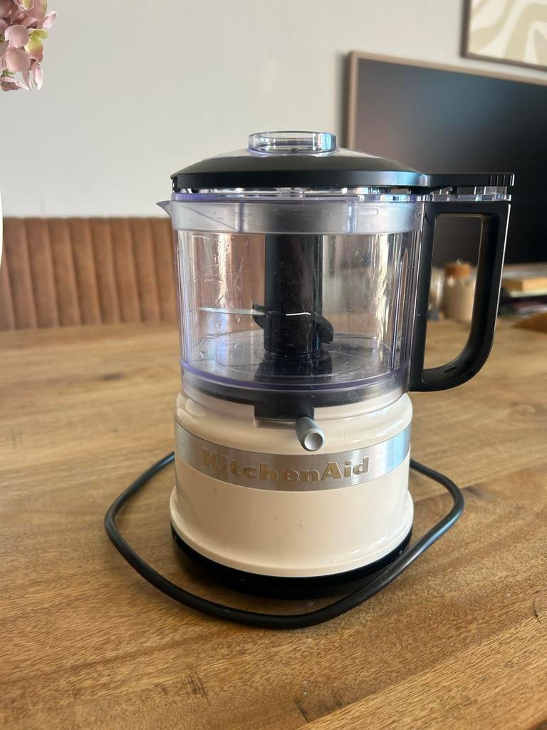 KitchenAid Foodprocessor hakmolen - Crème kleur, Ophalen of Verzenden, Zo goed als nieuw, Vaatwasserbestendig, Minder dan 1 liter