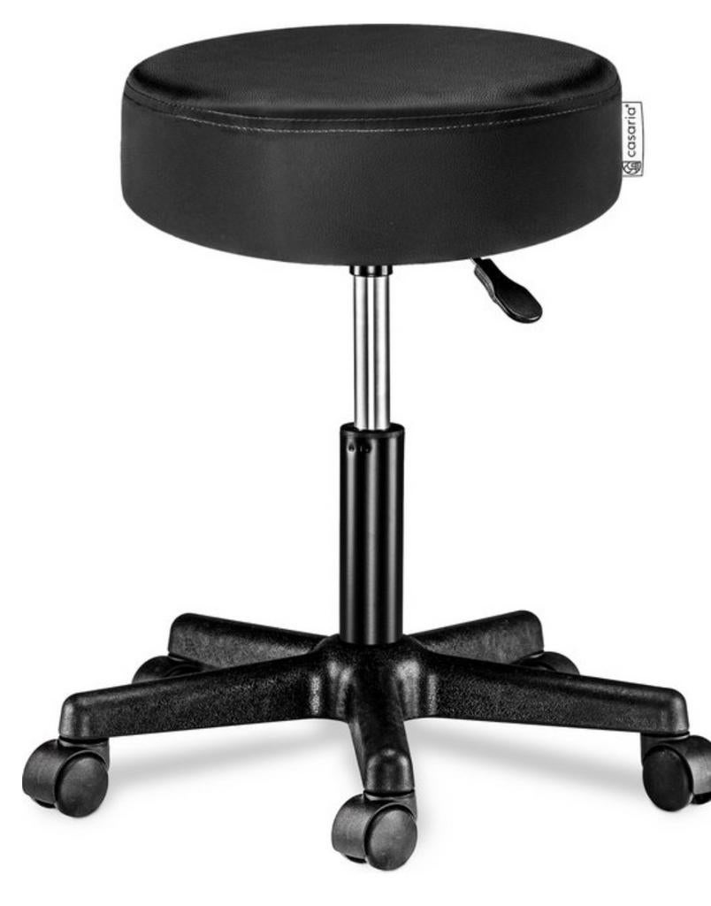 Zwarte kapper/schoonheidsspecialiste stoel/kruk, Ophalen, Kunststof, Zwart, Nieuw