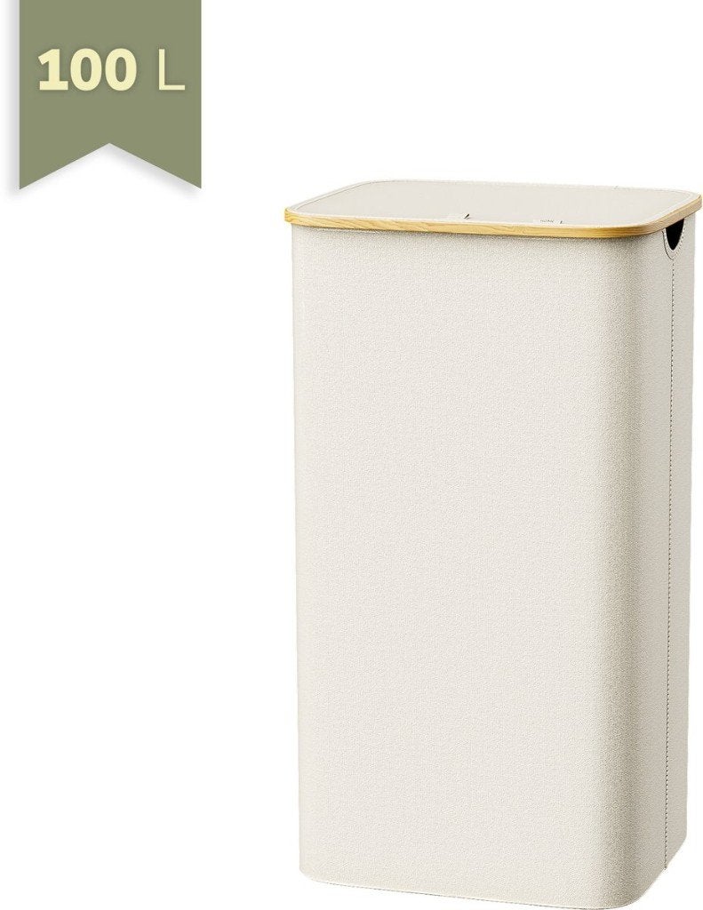 Wasmand 100 Liter met Deksel-Zwart-Beıge, Ophalen of Verzenden, Zo goed als nieuw, Wasmand, Overige merken