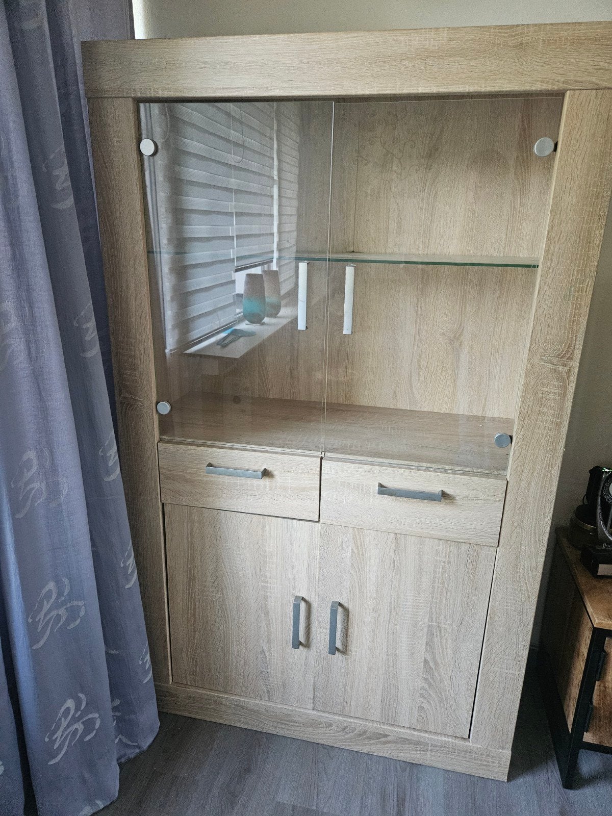 Kast met glazen deuren en lades, Huis en Inrichting, Ophalen, Gebruikt