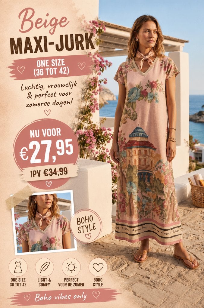 Zacht Roze maxi-jurk one size (36 tot 42), Ophalen of Verzenden, Nieuw, Roze, Onder de knie