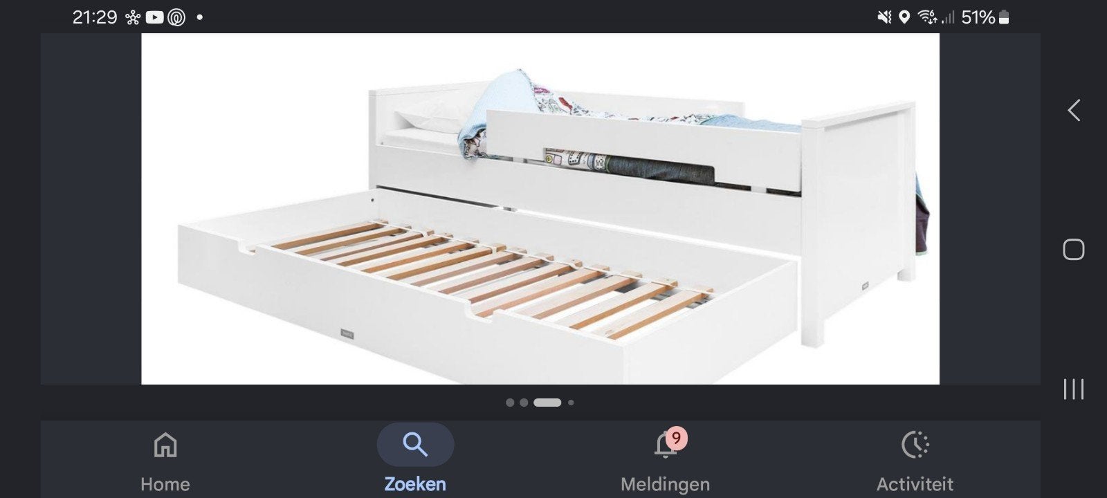Bopita bed 200x90 met lattenbodem, hekjes en lade, Huis en Inrichting, Ophalen, Gebruikt, 90 cm, Eenpersoons