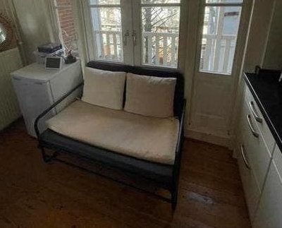IKEA BEDDINGE LÖVÅS slaapbank - 2-zits, Ophalen, Gebruikt, Zwart, Tweepersoons