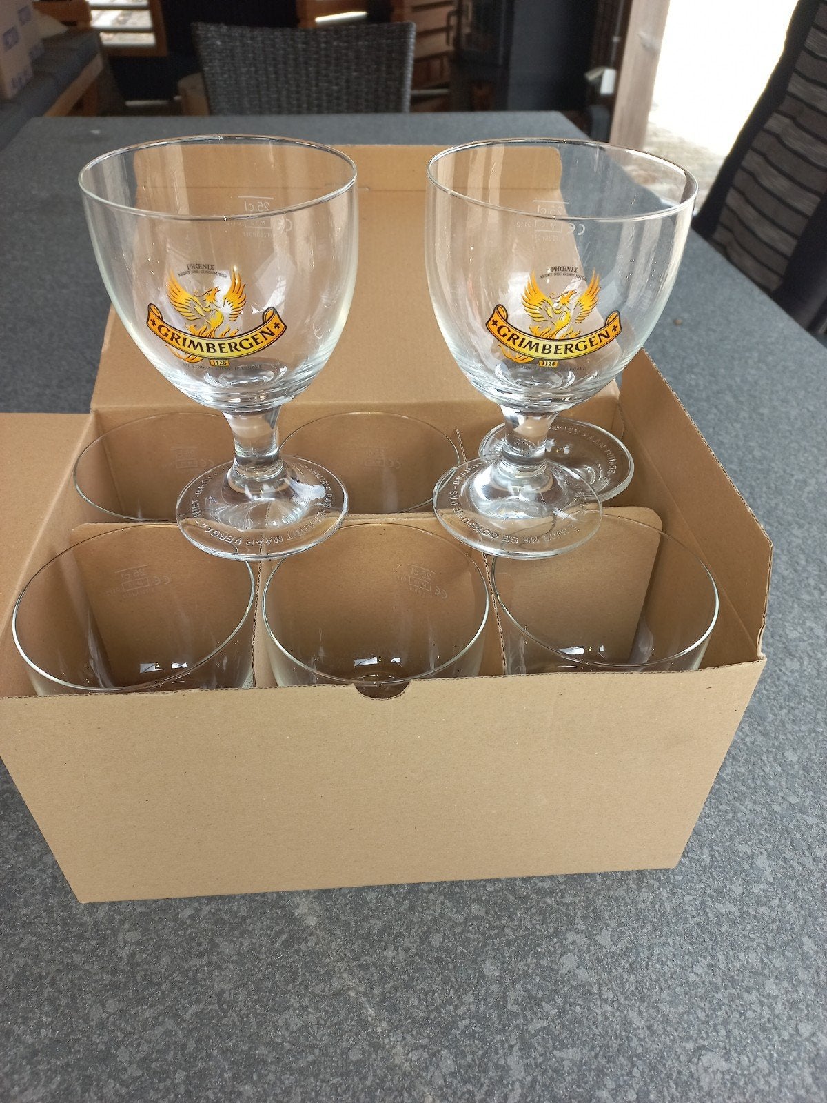 grimbergen bierglazen, Ophalen, Nieuw, Glas of Glazen, Overige merken
