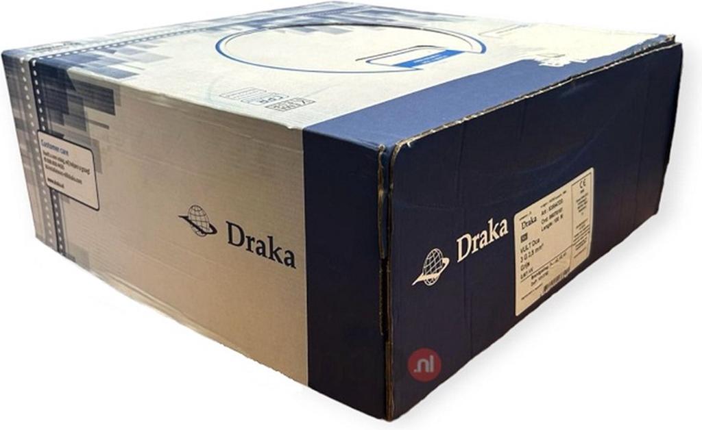 Draka installatiekabel Grijs 3G2,5mm² (Nieuw in doos), Ophalen, Nieuw, Kabel of Snoer
