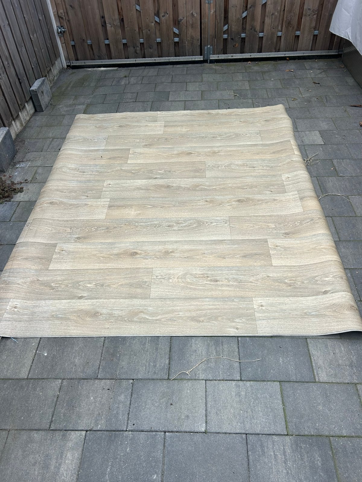 Vinyl vloerbedekking houtlook 1.70m x 2.20m, Ophalen, Gebruikt, Beige, Minder dan 5 m²