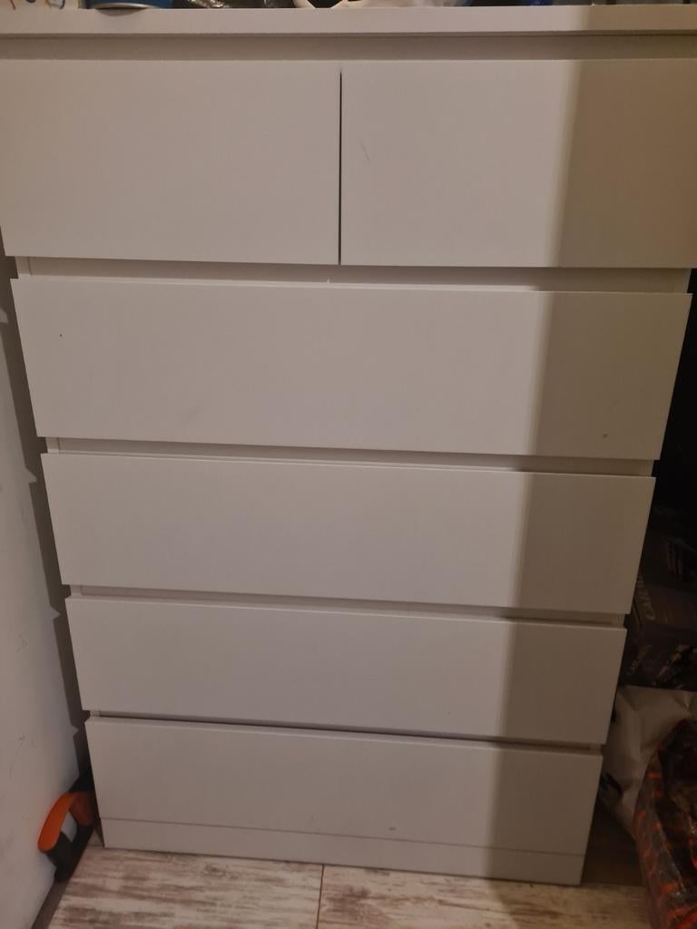 Ikea malm Witte ladekast met 6 laden l, Ophalen, Overige materialen, Gebruikt, 5 laden of meer