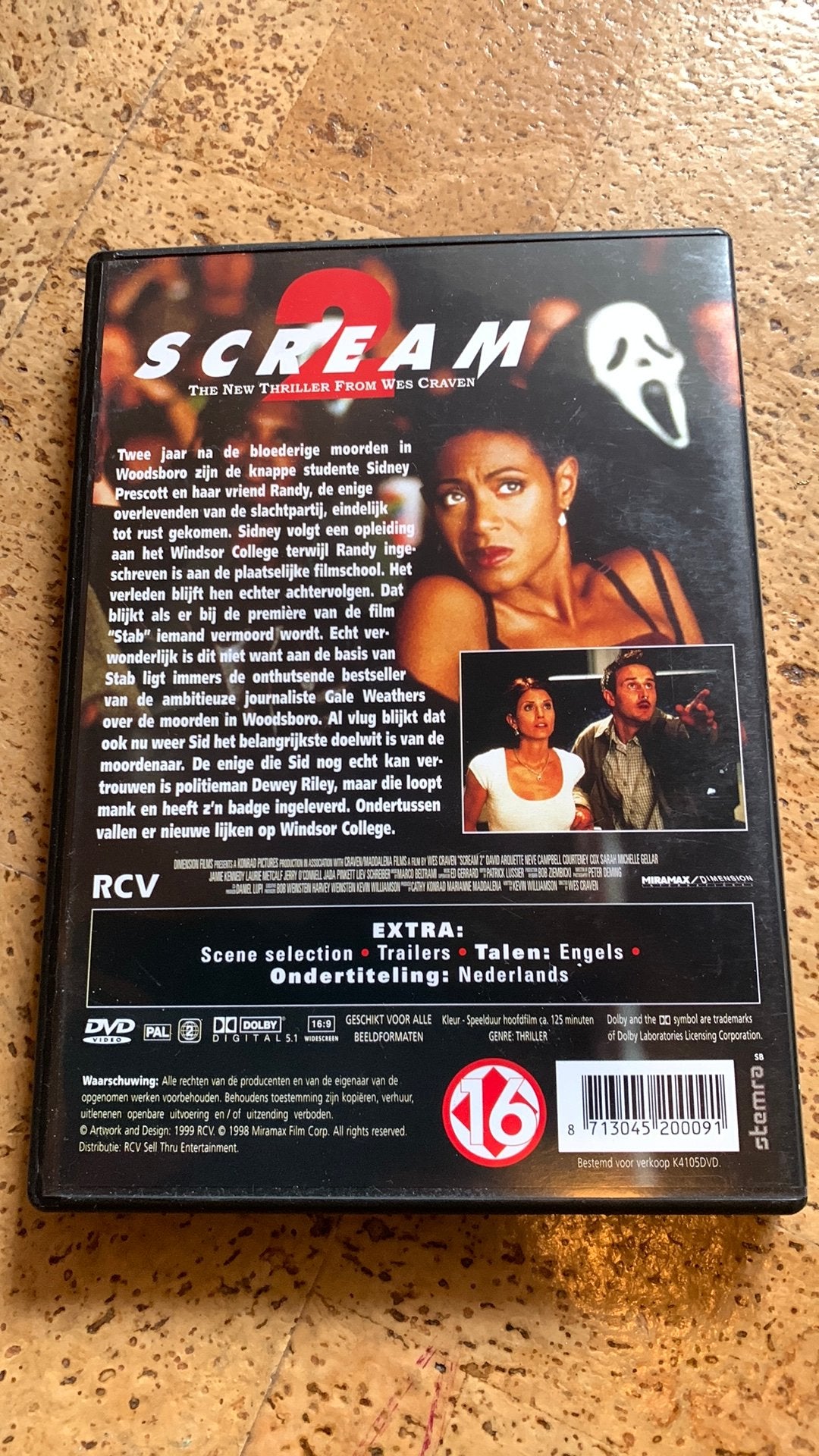 Scream 2 DVD - Originele Bioscoopversie, Vanaf 16 jaar, Ophalen of Verzenden, Zo goed als nieuw, Actiethriller