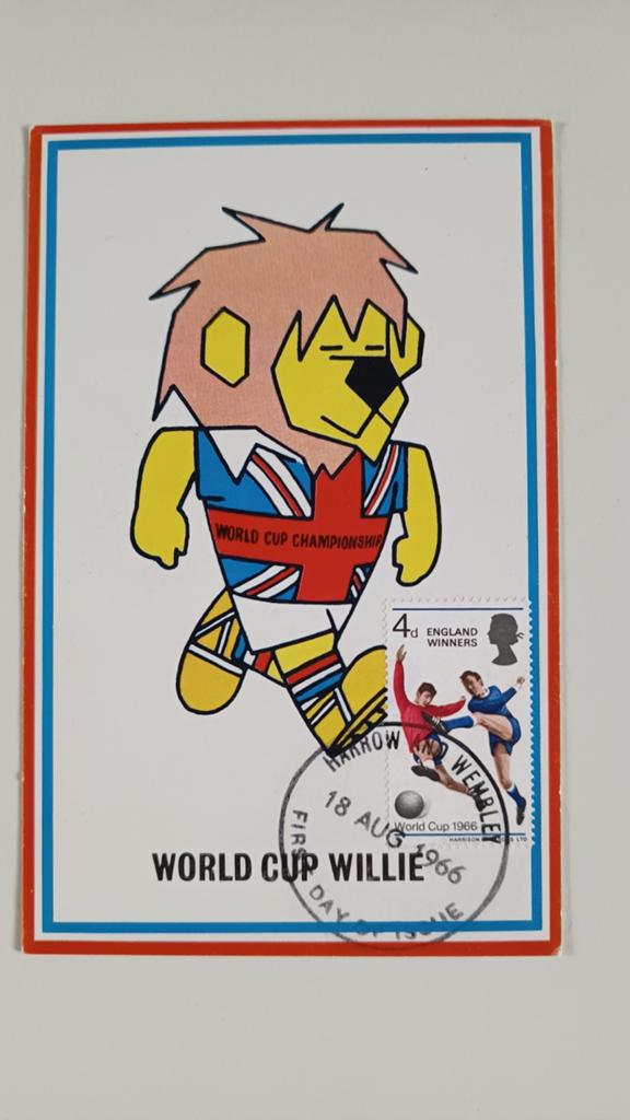 Maximumkaart WK 1966 Willie Engeland, Ophalen of Verzenden, 1960 tot 1980, Gelopen