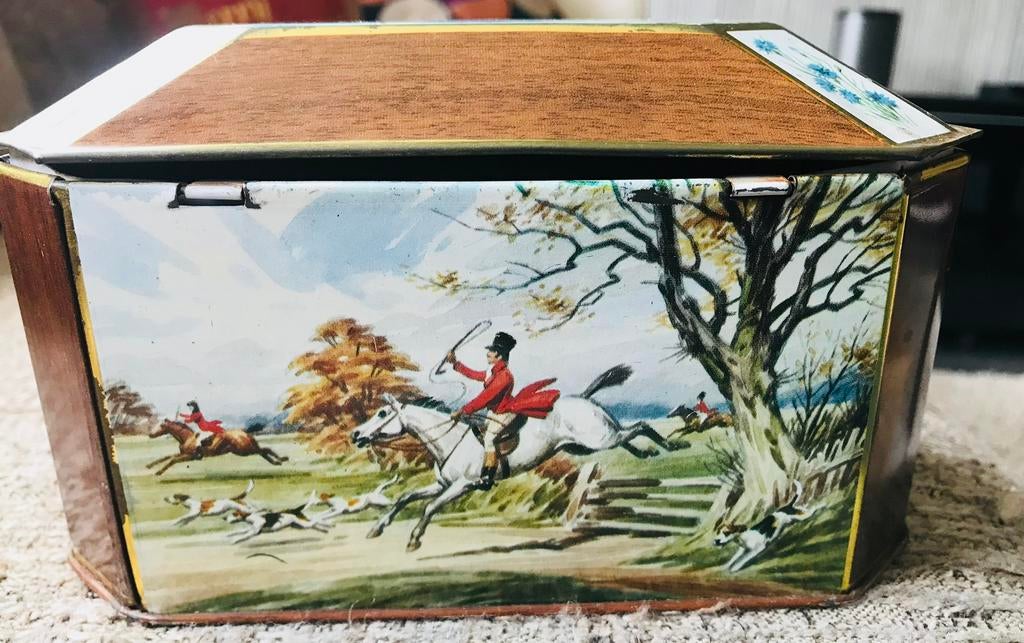 Blik met paardentafereel (oud), Verzamelen, Blikken, Ophalen of Verzenden, Gebruikt, Overige, Van Nelle