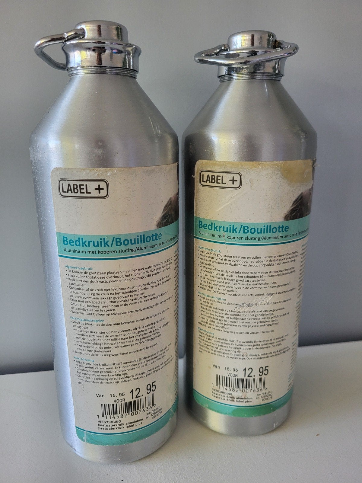Bedkruik/Bouillotte Aluminium met koperen sluiting, Ophalen, Gebruikt