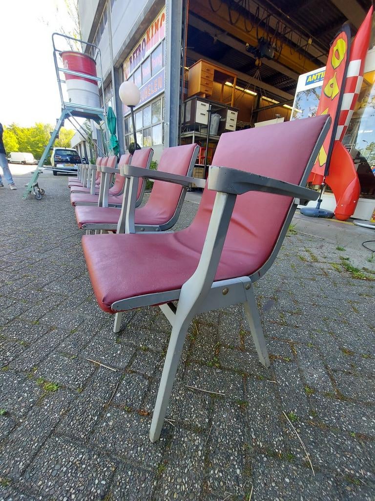 Vintage theaterstoelen - set van 7, Ophalen of Verzenden