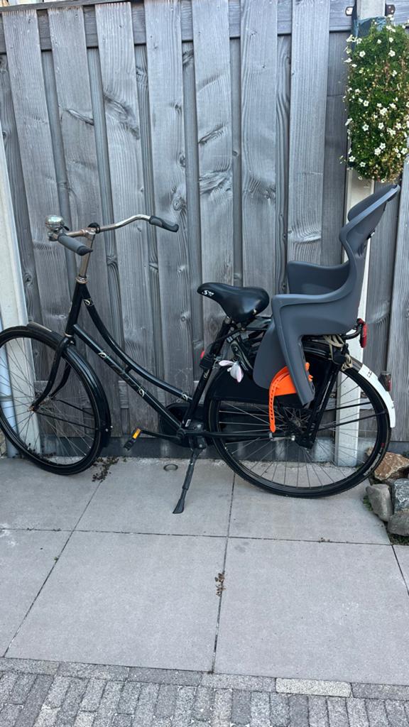 Omafiets Cumberland met kinderzitje, Ophalen, Gebruikt, Terugtraprem