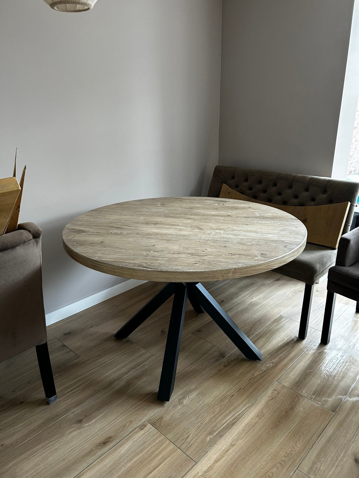 Ronde eettafel 120cm, Huis en Inrichting, Ophalen, 100 tot 150 cm, Rond, Zo goed als nieuw
