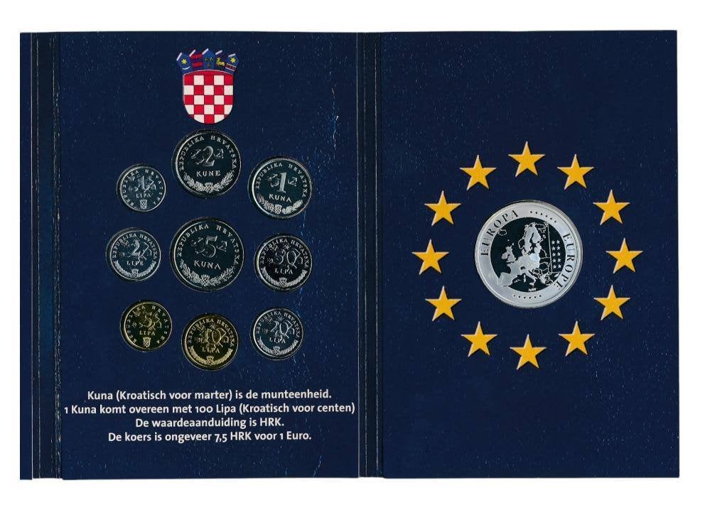 Kroatië set pre-euro div jaren incl. zilveren Europa-penning, Setje, Koningin Beatrix, Zilver, Overige waardes