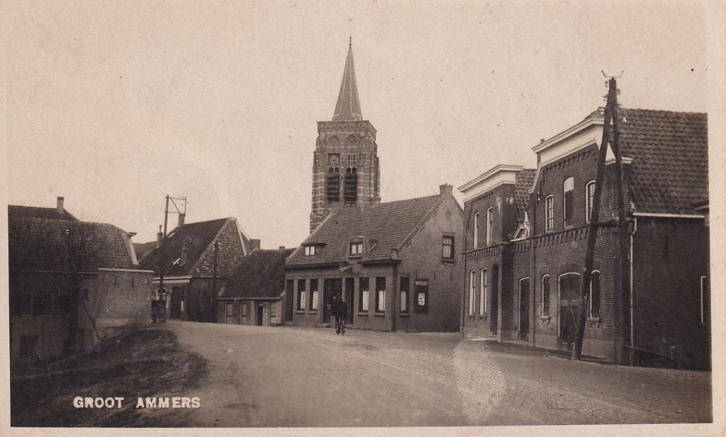741N fotokaart Bromografia Groot Ammers, Verzenden, 1920 tot 1940, Gelopen, Zuid-Holland