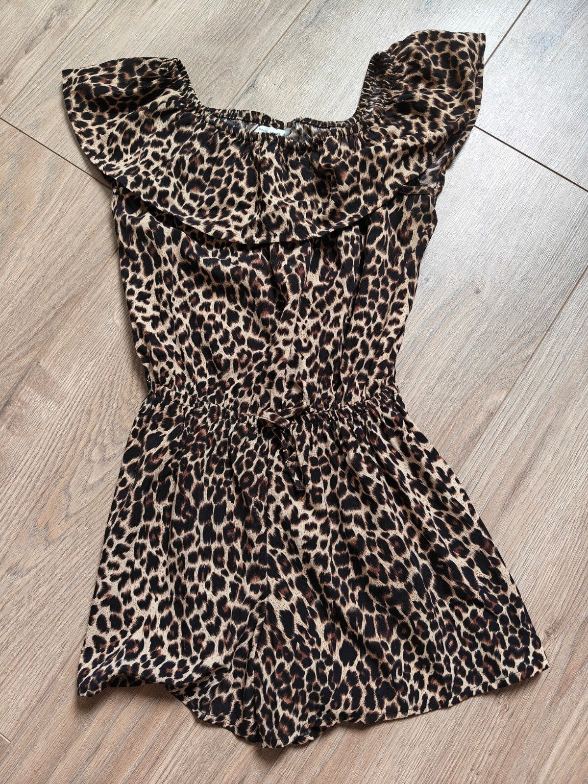 Leopard print jumpsuit met ruches van Name it maat 128, Ophalen of Verzenden, Zo goed als nieuw, Name It, Meisje
