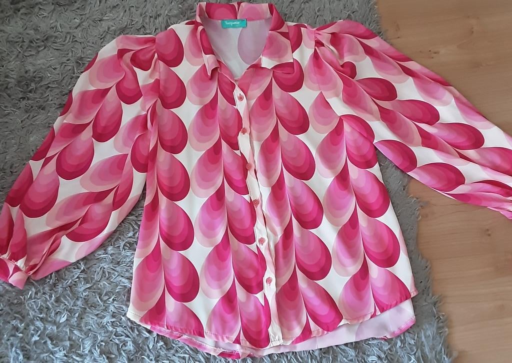 Roze blouse met pofmouwtjes, Ophalen of Verzenden, Zo goed als nieuw, Roze