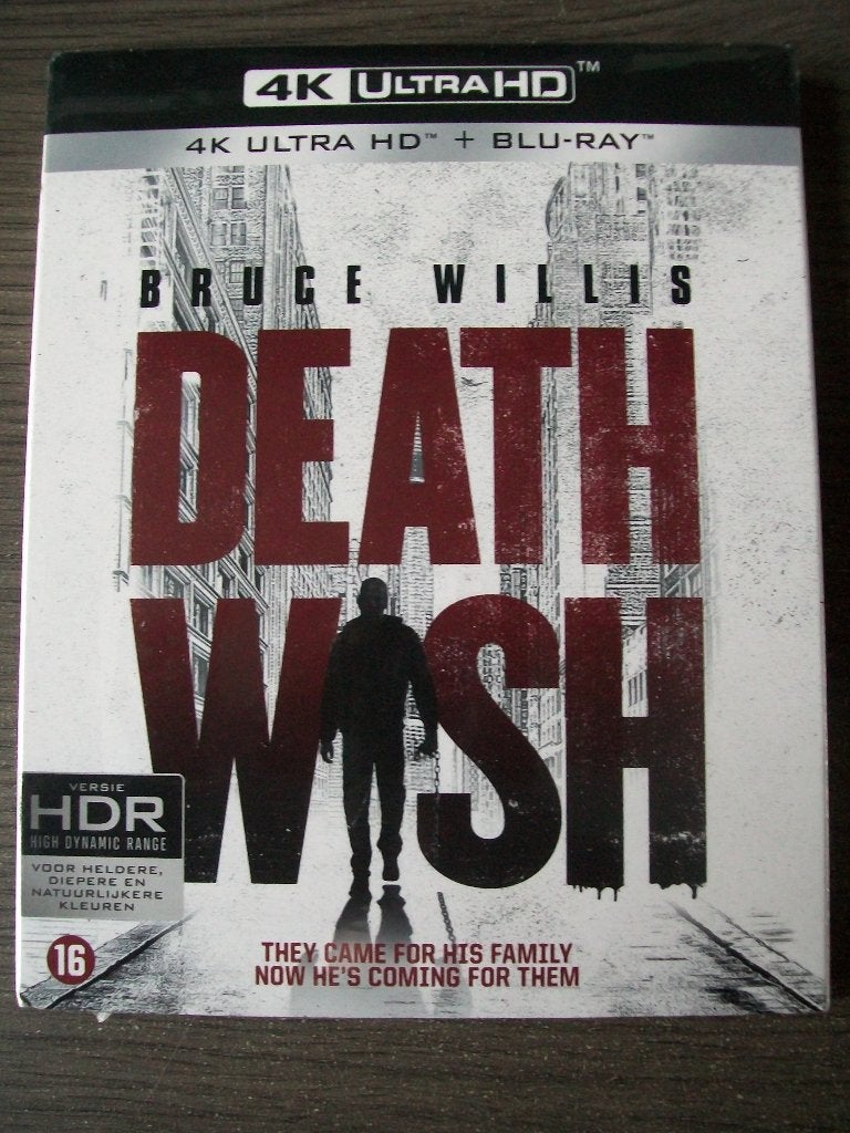 Blu-ray (4K Ultra HD) DEATH WISH (Bruce Willis) 2-disc seal, Cd's en Dvd's, Engels, Vanaf 16 jaar, Verzenden, Nederlands