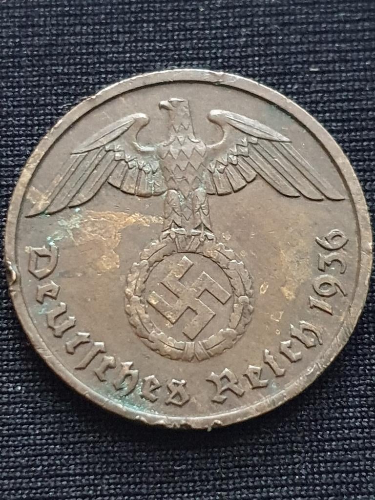 Nazi Duitsland derde rijk 2 Reichspennig munt uit 19, Postzegels en Munten, Ophalen of Verzenden, Duitsland, Losse munt