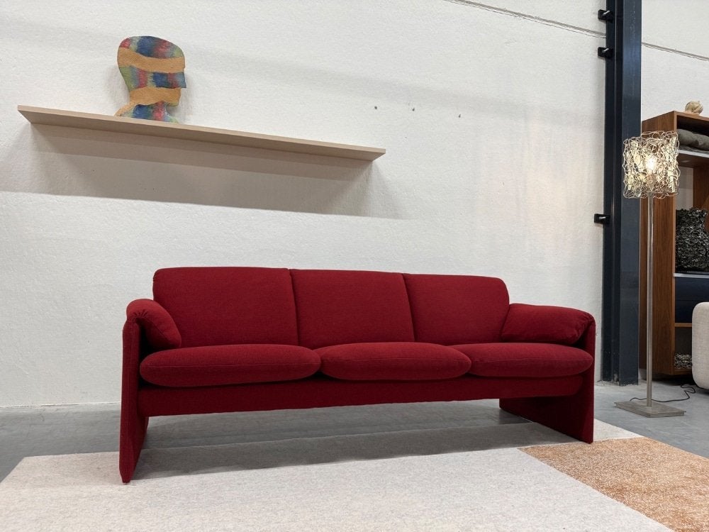 Leolux Bora Bora 3 Zits Bank rood stof wolstof, Leolux, Info@leolux.nl, Driepersoons, 75 tot 100 cm