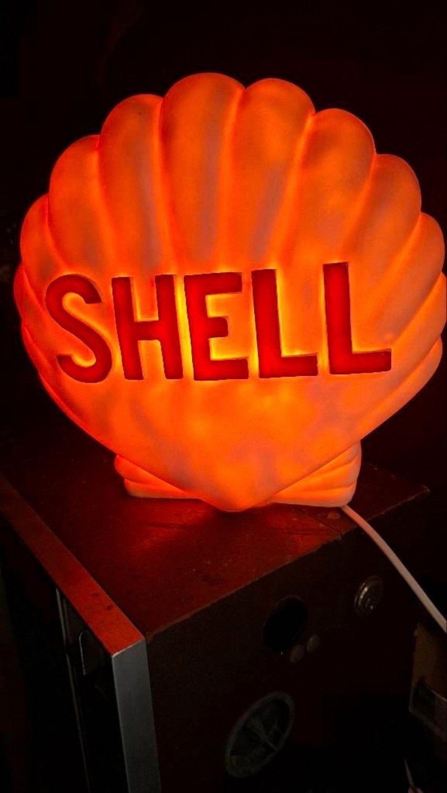 Vintage Shell lamp - Enkelzijdig lichtreclame, Verzamelen, Ophalen of Verzenden, Zo goed als nieuw, Lichtbak of (neon) lamp