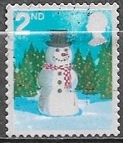 GB 2nd Kerstzegel - Sneeuwpop - 2006, Postzegels en Munten, Postzegels | Europa | UK, Verzenden, Gestempeld