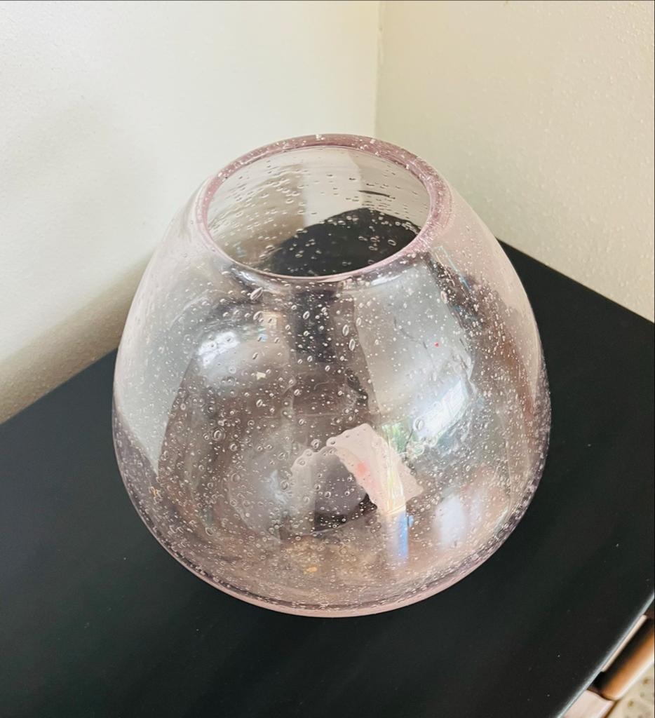 Mooie grote vaas met bubbel rosé - Nieuw, Ophalen of Verzenden