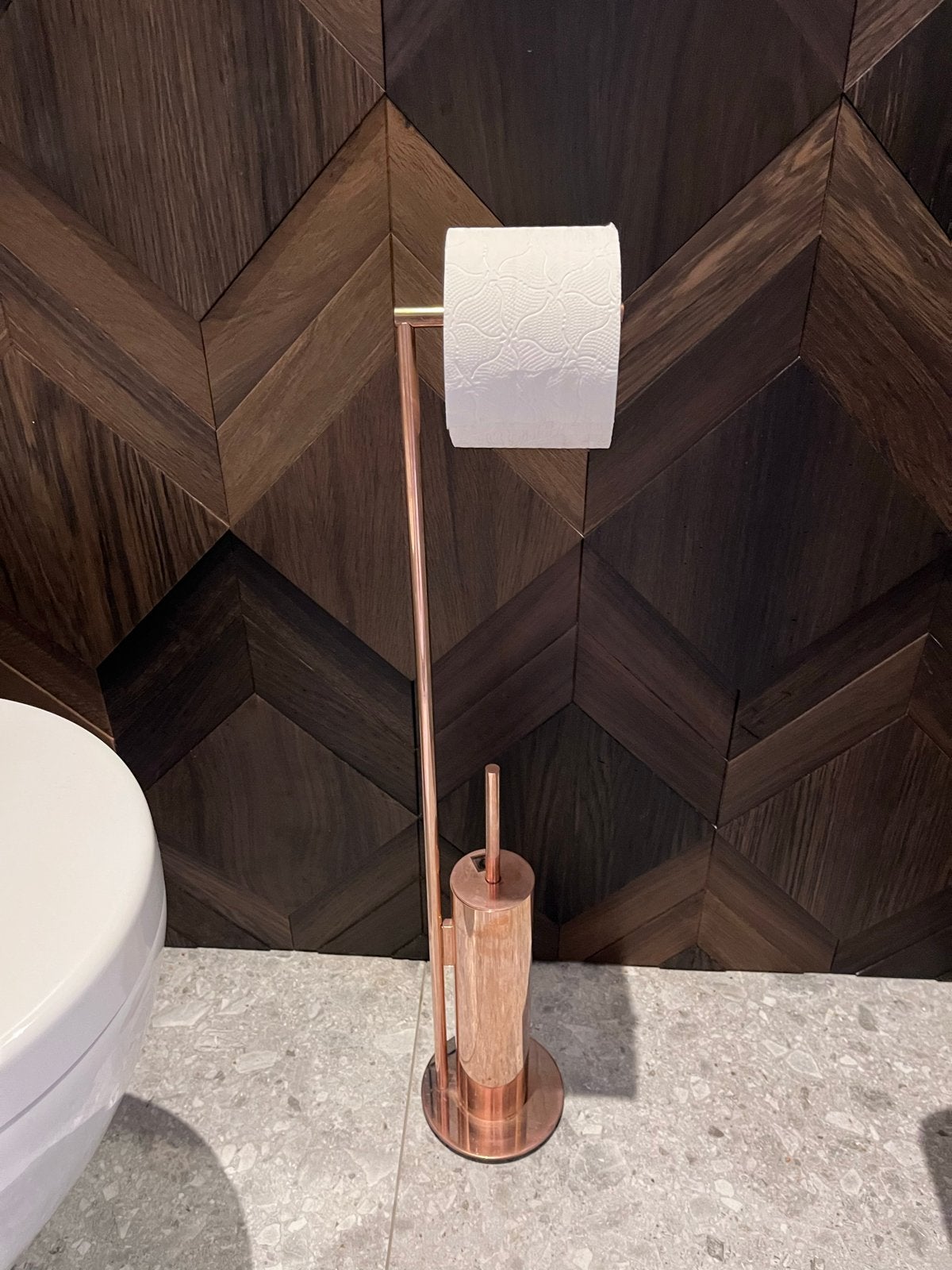 Decor Walther SOHO SBK Toiletrolhouder met borstel PVD koper, Toilet-accessoire, Overige kleuren, Overige merken, Nieuw