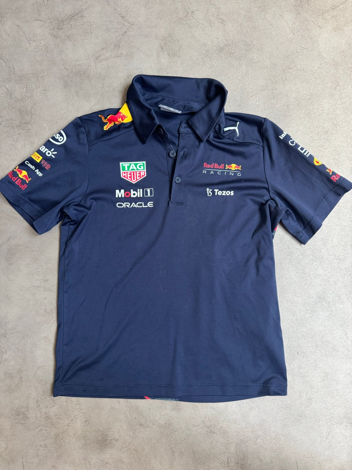 Red Bull Racing polo shirt Max Verstappen - Maat 140, Ophalen of Verzenden, Zo goed als nieuw, Jongen, Shirt of Longsleeve