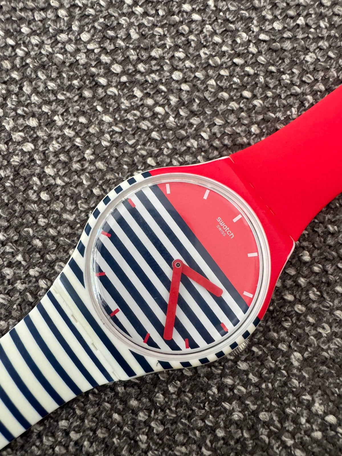 Swatch Gent Marinière Horloge - Nieuwe Batteri, Sieraden, Tassen en Uiterlijk, Horloges | Dames, Kunststof, Polshorloge, Swatch