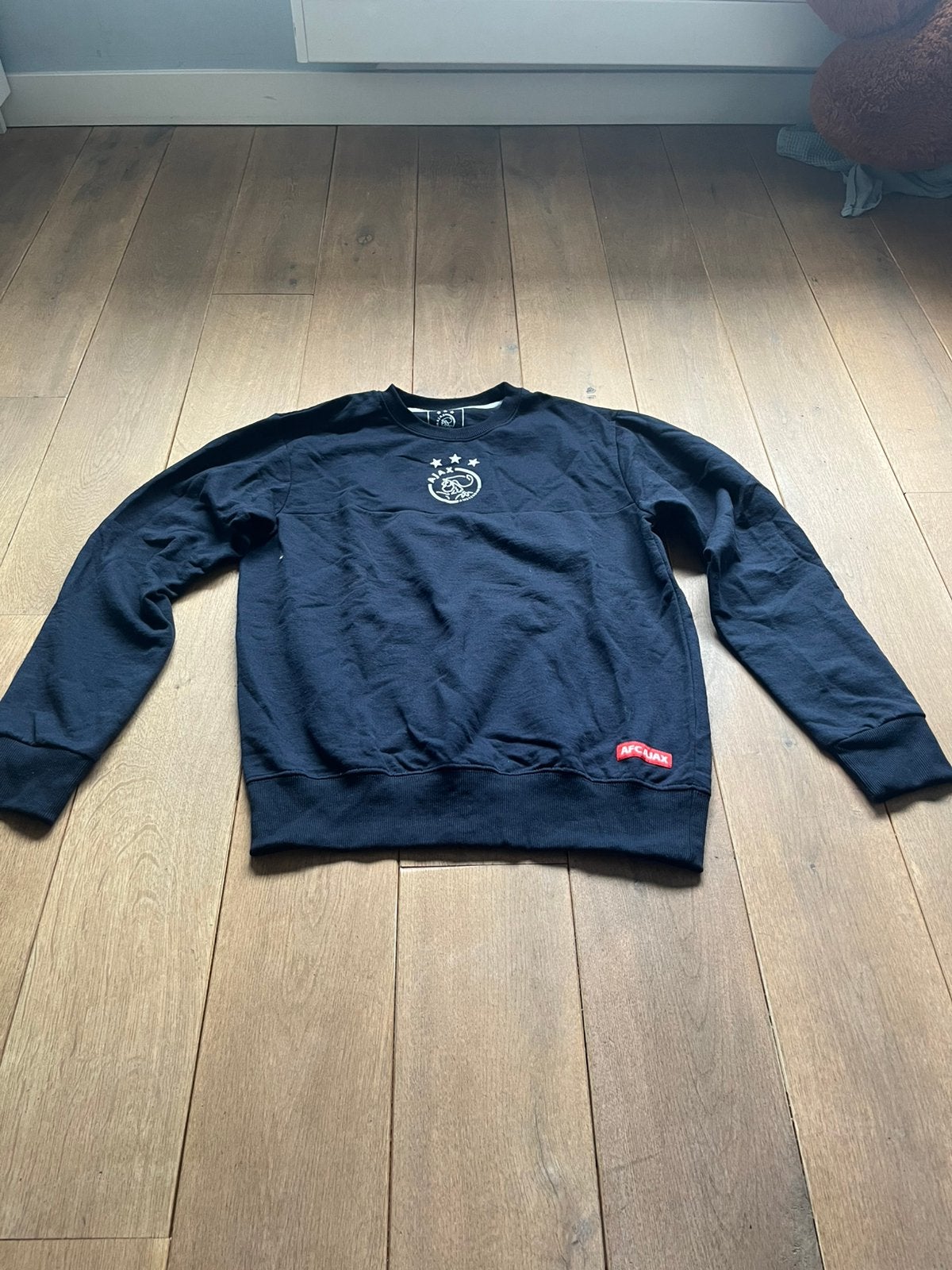 Ajax sweater - Donkerblauw met logo maat M, Ophalen of Verzenden, Zo goed als nieuw, Maat 48/50 (M), Blauw