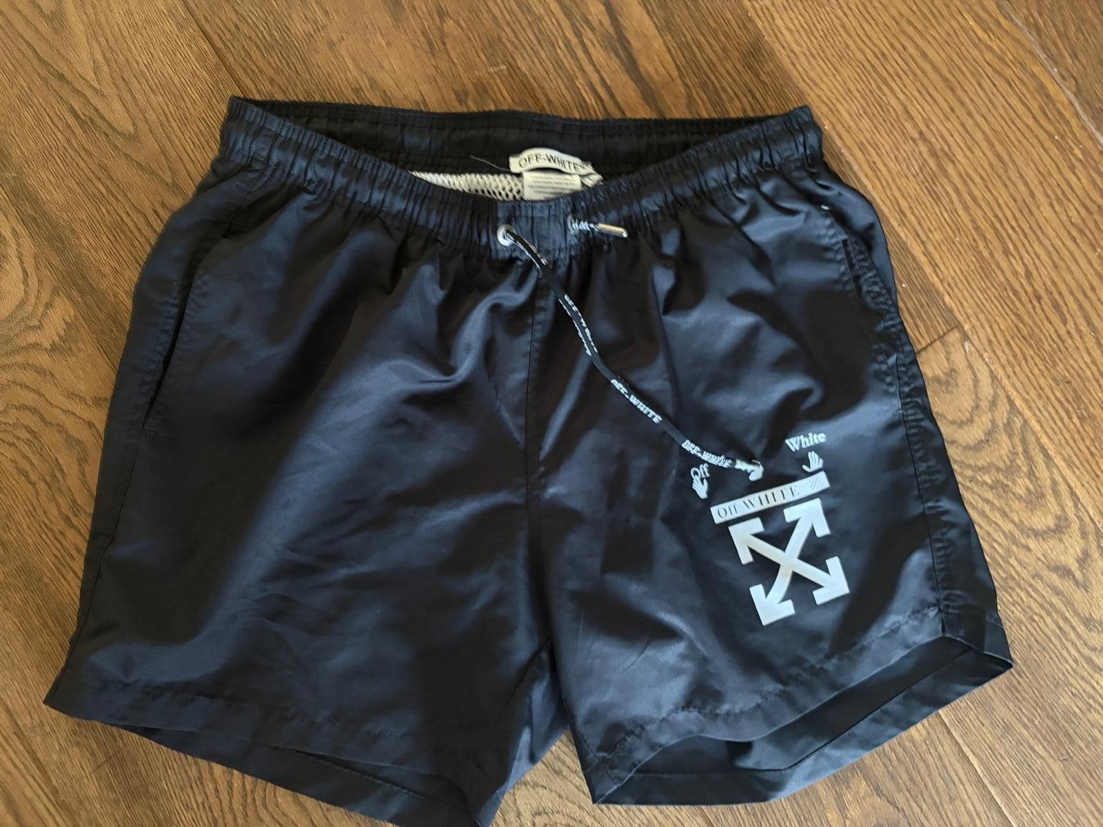 Off-White zwemshort - Zwart met wit logo - Maat L, Maat 52/54 (L), Off-White, Zwart, Ophalen of Verzenden