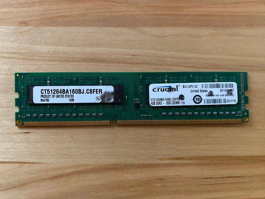 Crucial 4GB DDR3 1600 MHz CL11 UDIMM geheugenmodule 1 x 4 GB, Computers en Software, RAM geheugen, Ophalen of Verzenden, DDR3