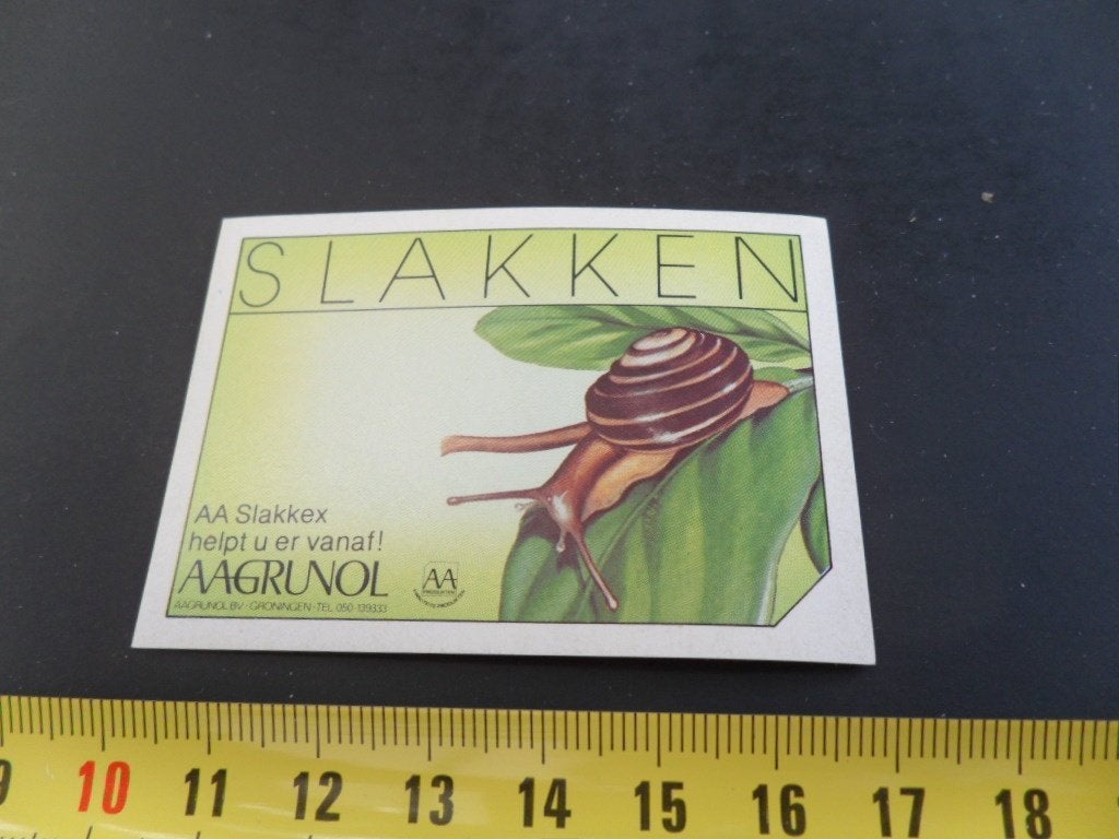 sticker groningen aagrunol AA SLAKKEX tegen slakken *, Ophalen of Verzenden, Zo goed als nieuw