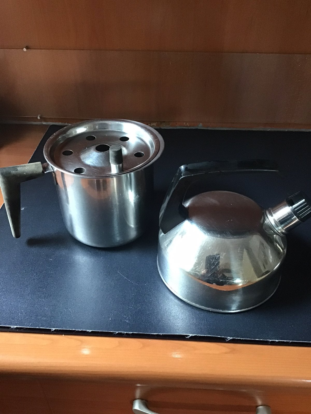 Fluitketel en melkkoker RVS, Ophalen of Verzenden, Zo goed als nieuw, Rvs