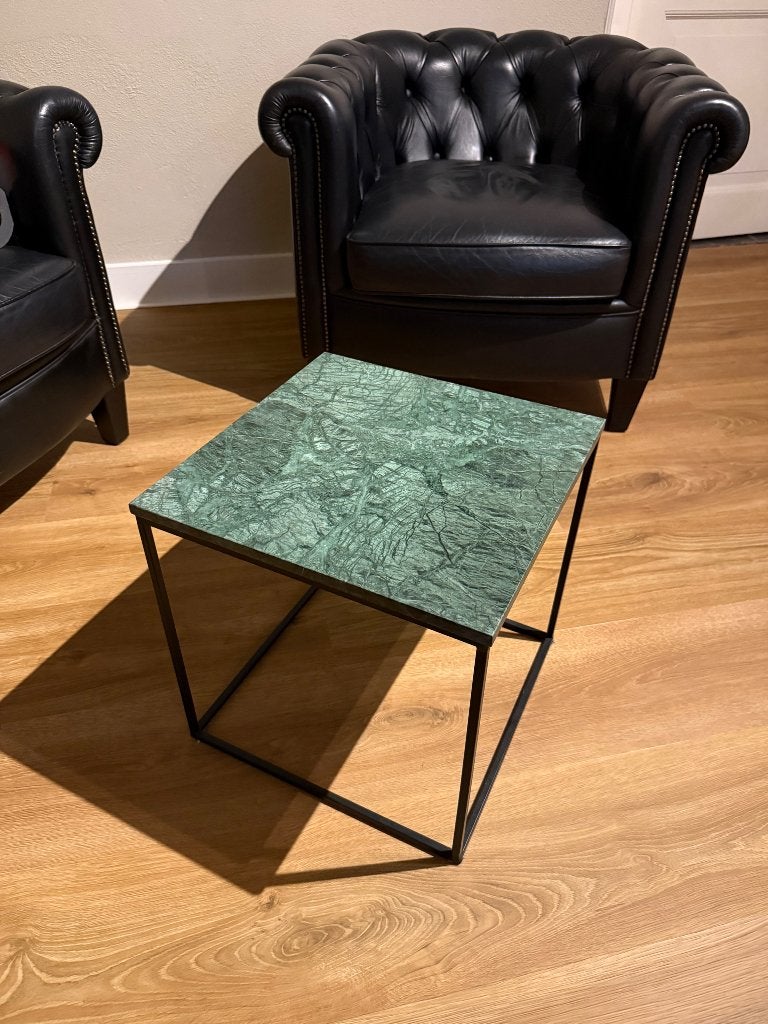 Exclusief design bijzettafeltje, massief marmer, Minder dan 55 cm, Marmer, Vierkant, Zo goed als nieuw