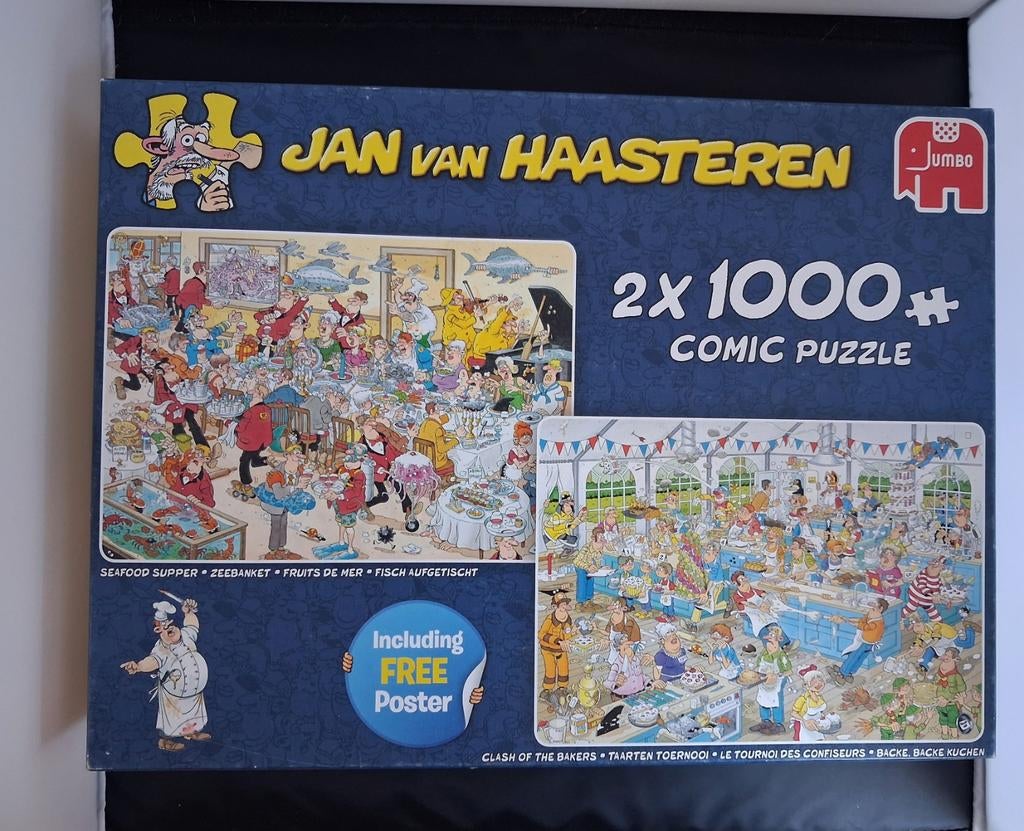 Jan van Haasteren duopuzzel - 2 x 1000 st - ruilen kan ook, Ophalen of Verzenden, 500 t/m 1500 stukjes, Zo goed als nieuw, Legpuzzel