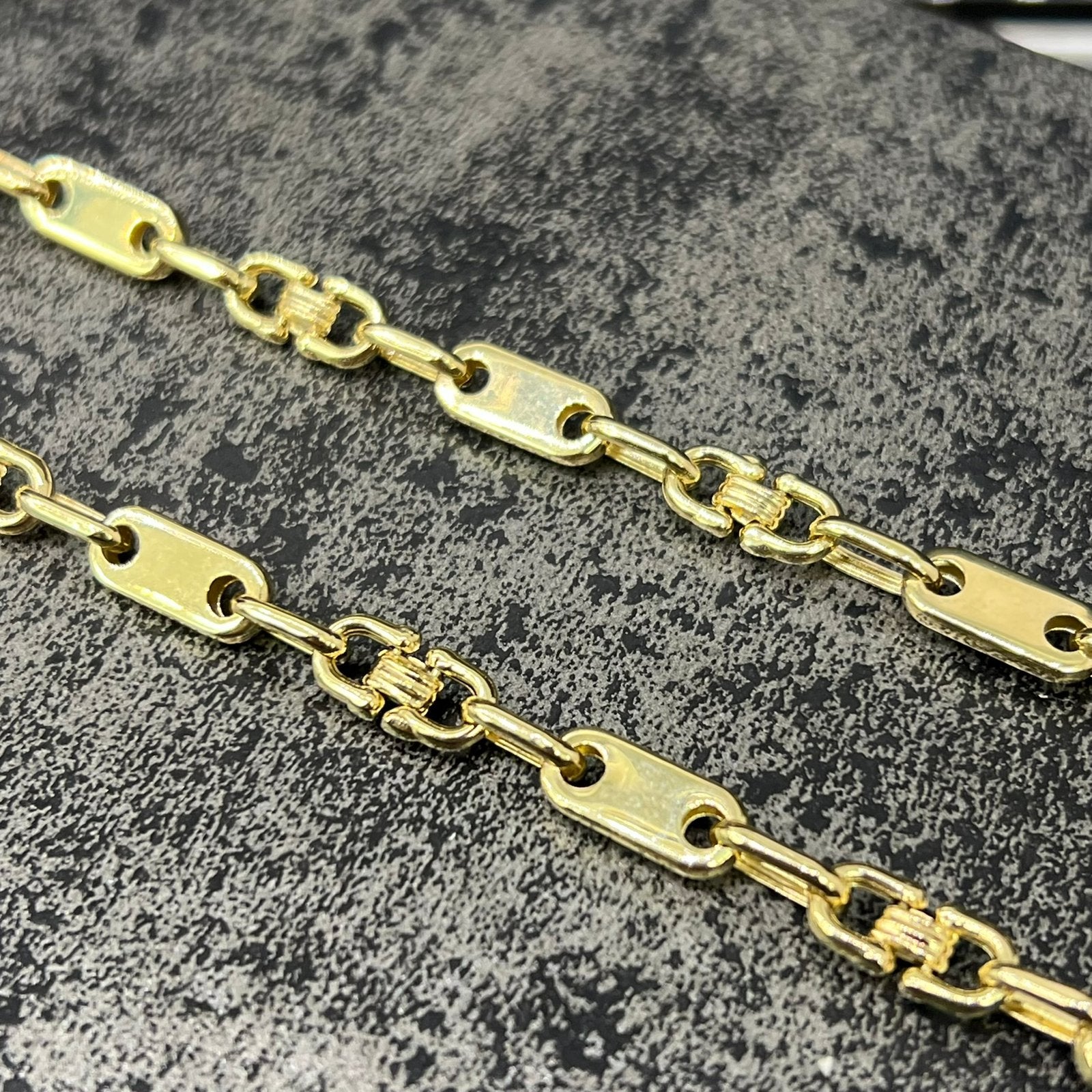 14k gouden ketting flat magnum kingsley schakel, Sieraden, Tassen en Uiterlijk, Kettingen, Ophalen of Verzenden, Nieuw, Goud