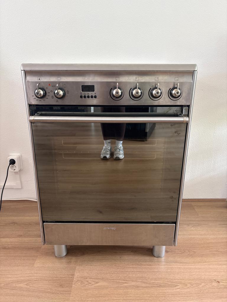 Smeg Fornuis met Keramische Kookplaat en Oven, Witgoed en Apparatuur, Gebruikt, 60 cm of meer, Keramisch, Grill